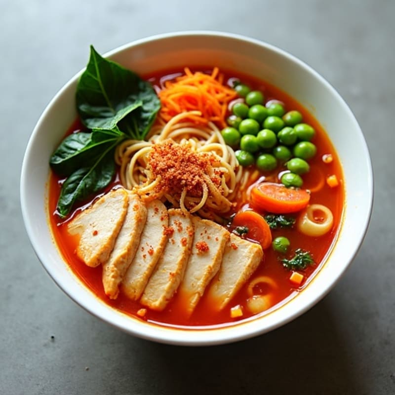 Healthy Spicy Sriracha Chicken Ramen Soup
