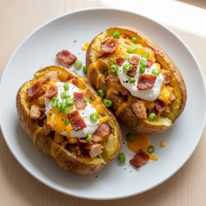 Bacon-Cheddar Stuffed Baked Potatoes