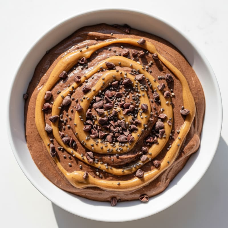 Silky Chocolate Protein Pudding with Peanut Butter Swirl