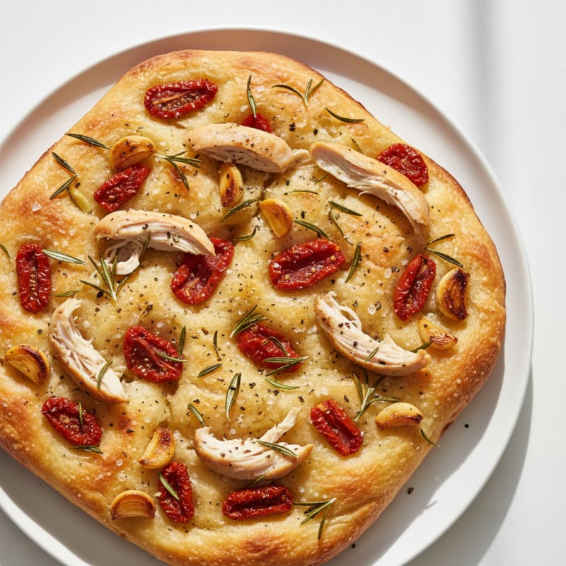 Rosemary Garlic Focaccia with Sun-Dried Tomatoes