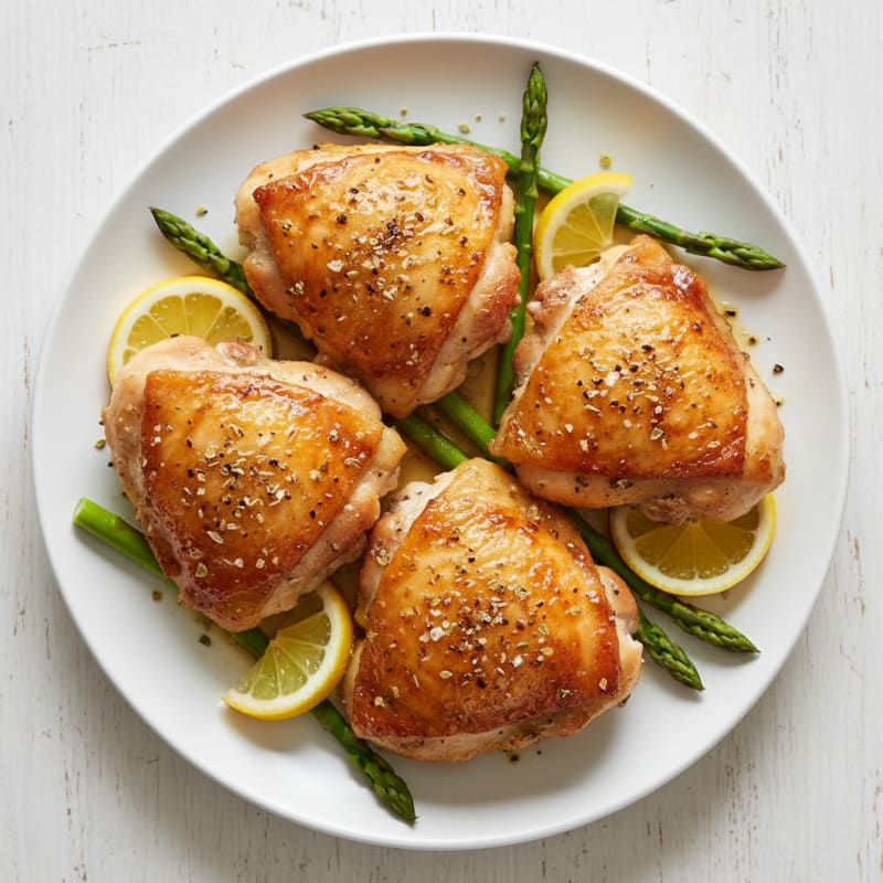 Crispy Lemon-Herb Roasted Chicken Thighs