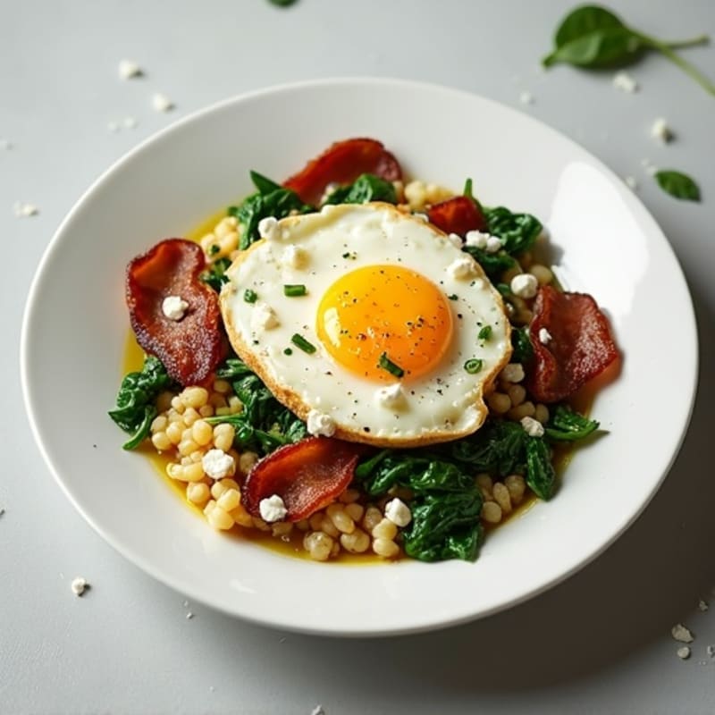 Egg White and Spinach Scramble with Turkey Bacon