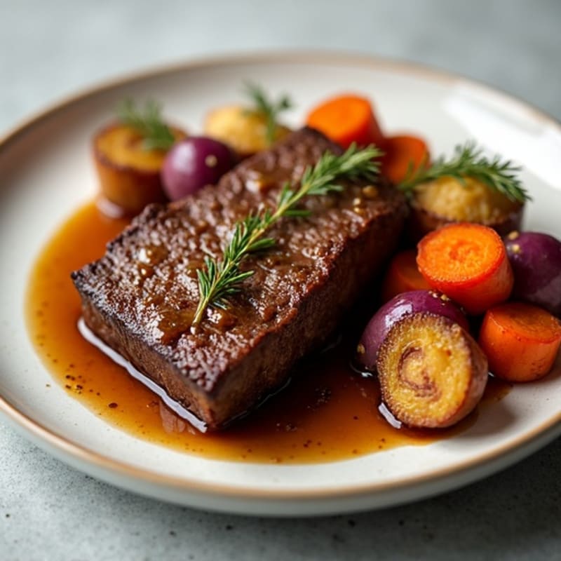 Tender Slow-Braised Short Ribs with Roasted Root Vegetables