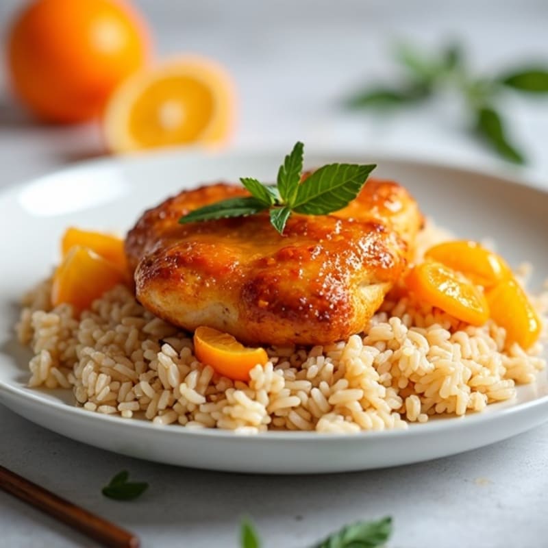 Crispy Orange-Glazed Chicken with Jasmine Rice