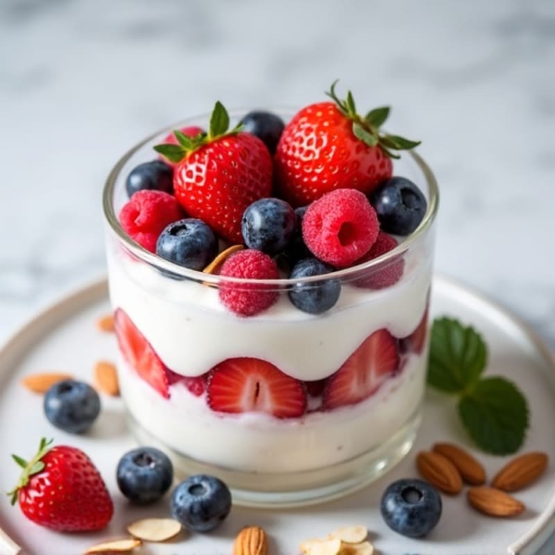 Greek Yogurt Protein Parfait with Mixed Berries