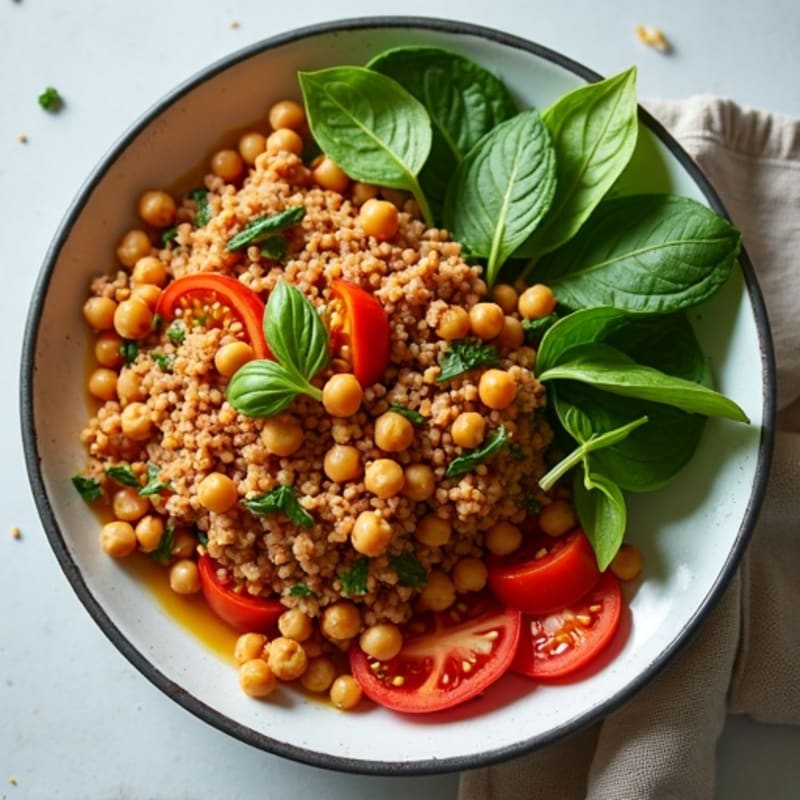 Savory Ground Turkey and Chickpea Skillet with Fresh Tomatoes