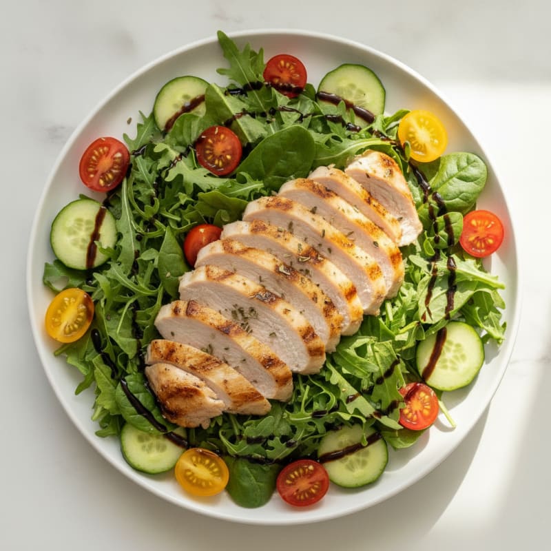 Grilled Turkey Breast Salad with Mixed Greens