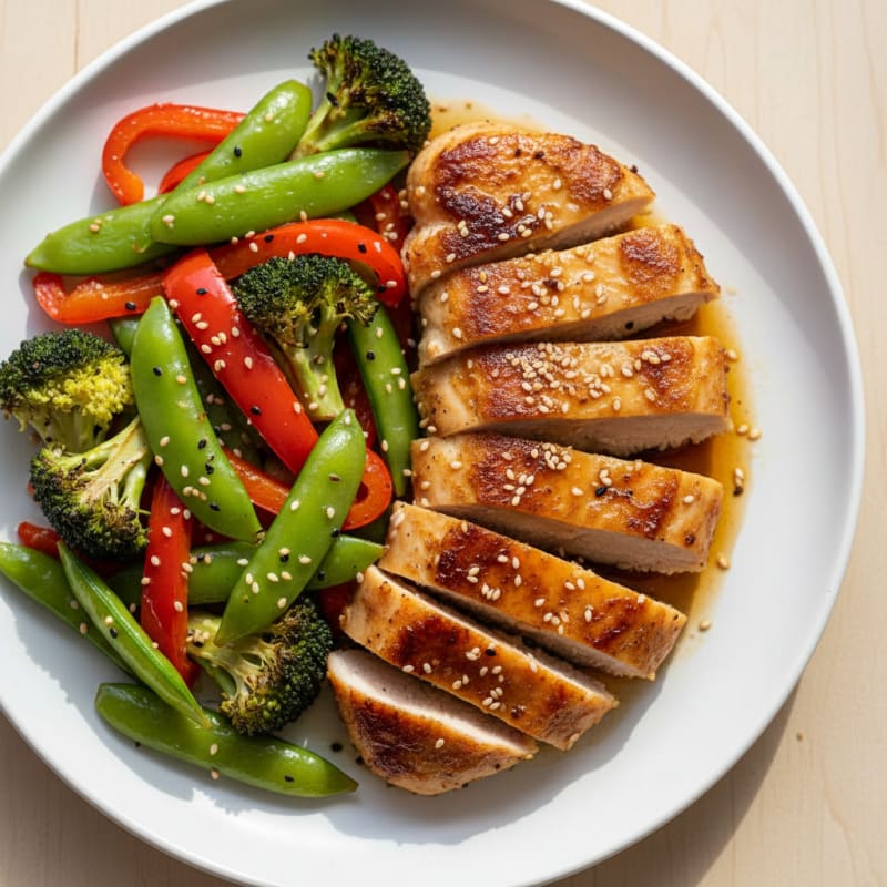 Crispy Teriyaki Chicken with Roasted Vegetables