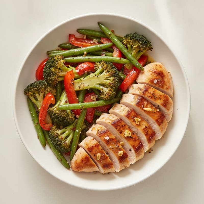 Garlic Chicken and Roasted Vegetable Medley