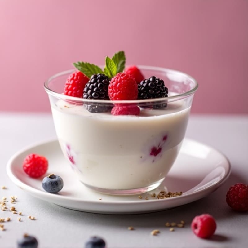 Creamy Greek Yogurt Protein Pudding with Mixed Berries