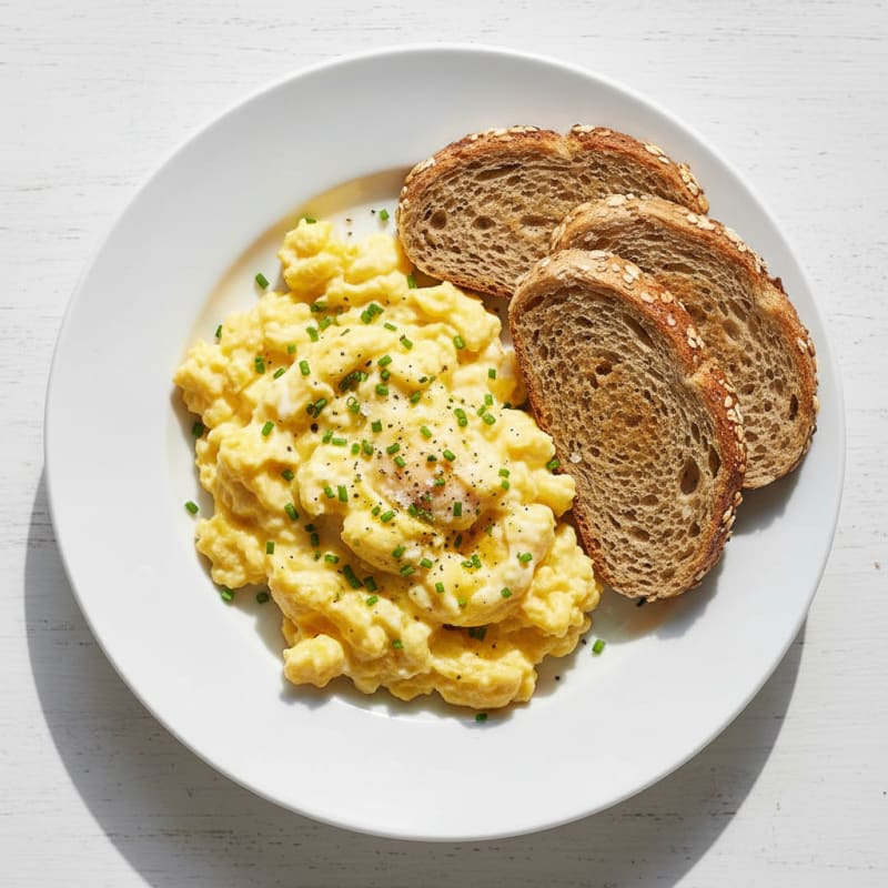 Fluffy Scrambled Eggs with Chives
