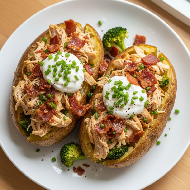 Hearty Loaded Baked Potatoes with Bacon