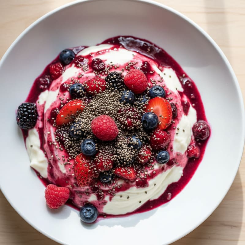 Silky Tofu and Mixed Berry Protein Pudding