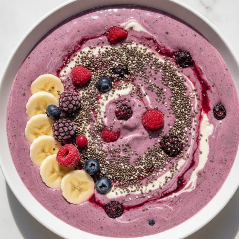 Silky Tofu Protein Smoothie with Chia and Berries