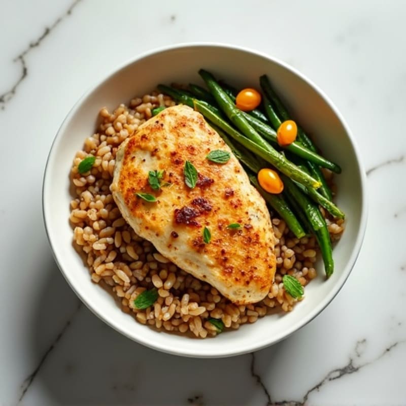 Lentil and Herb Chicken Bowl with Brown Rice