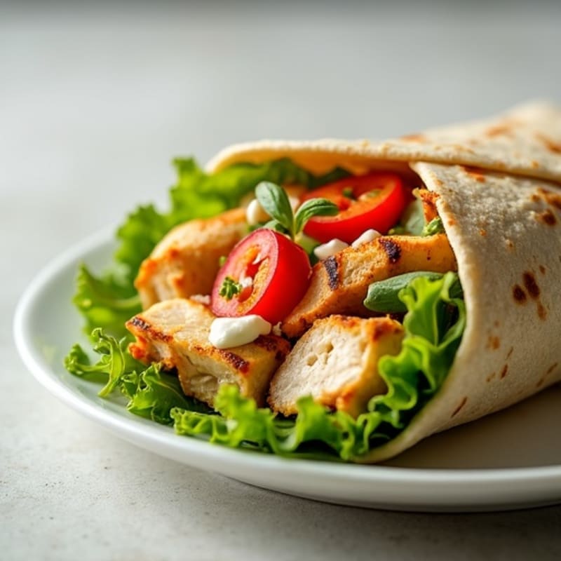 Grilled Chicken Caesar Wrap with Crunchy Romaine