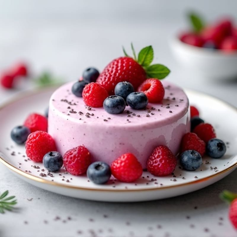 Greek Yogurt Protein Mousse with Mixed Berries