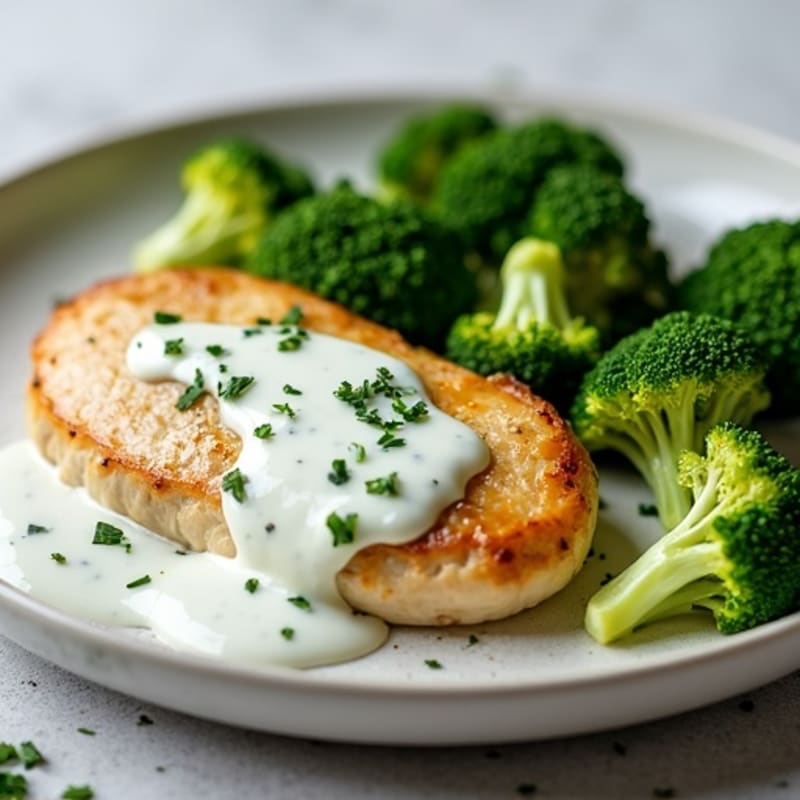 Creamy Herb Chicken with Roasted Broccoli
