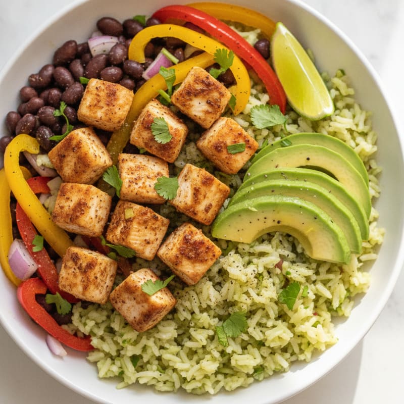 Chicken Burrito Bowl with Cilantro-Lime Rice