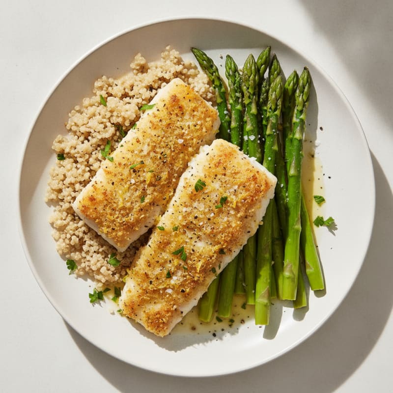 Lemon-Herb Baked Cod with Asparagus