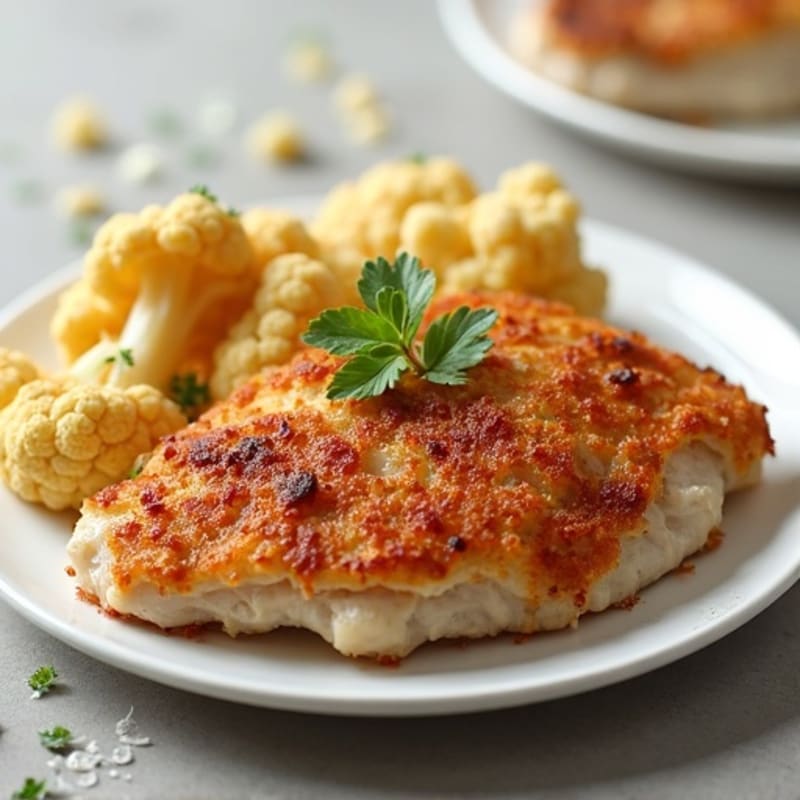 Crispy Chicken Breast with Roasted Cauliflower