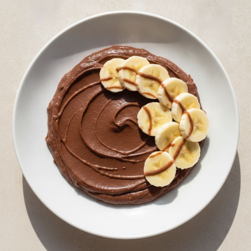 Silky Chocolate Protein Pudding with Sliced Bananas