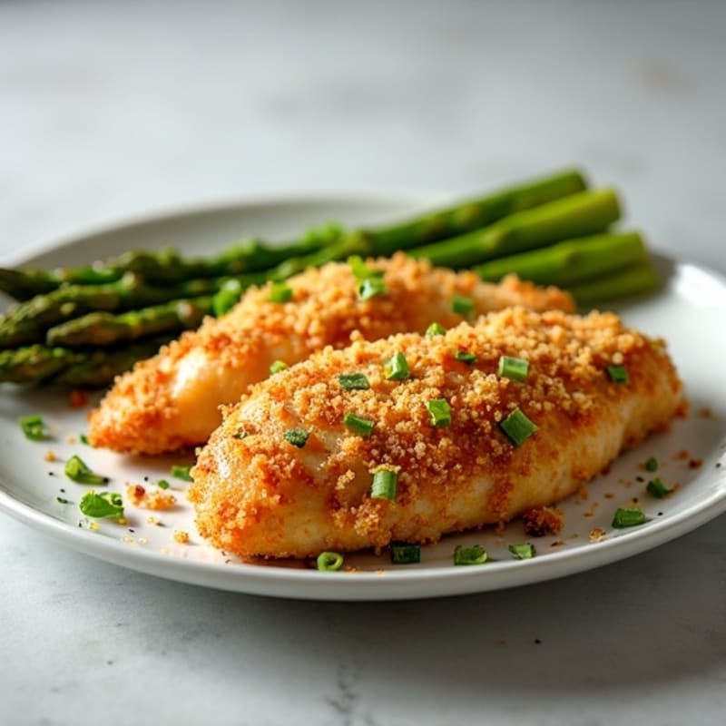 Crispy Buttermilk Chicken with Roasted Asparagus