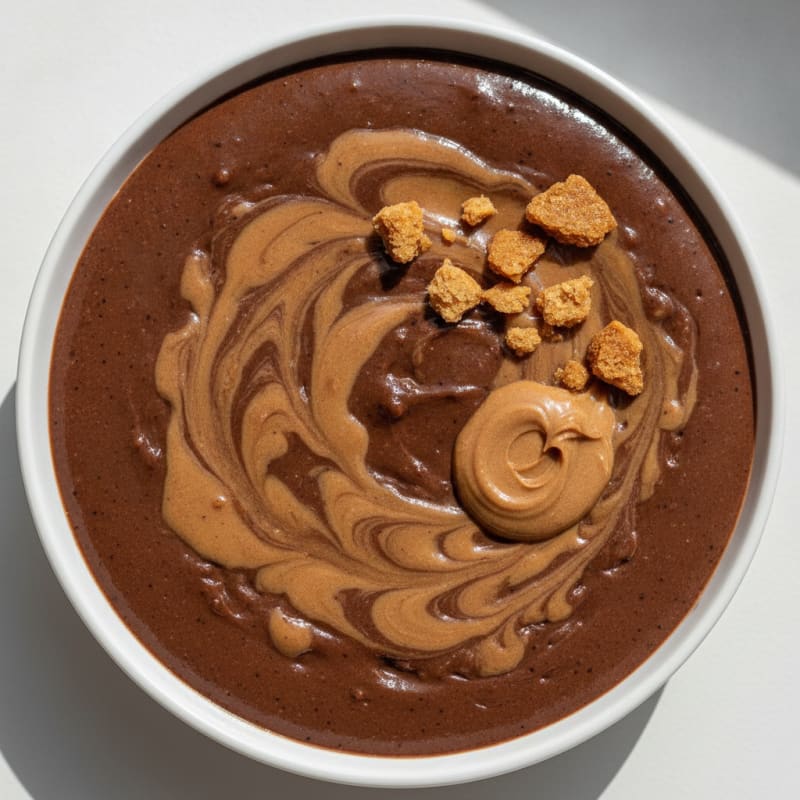 Silky Chocolate Protein Pudding with Almond Butter Swirl