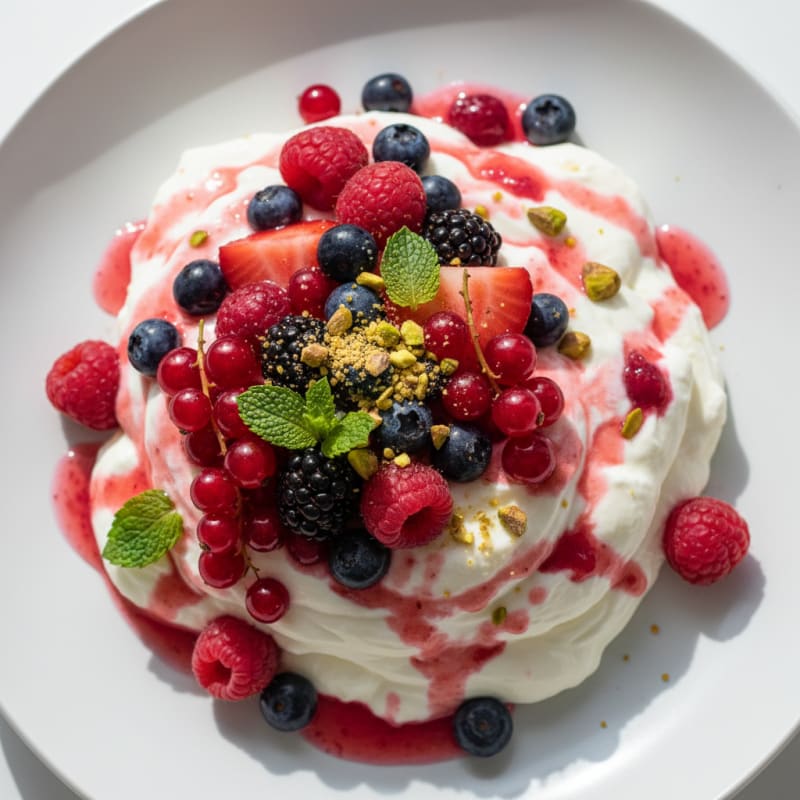 Greek Yogurt Protein Mousse with Mixed Berries