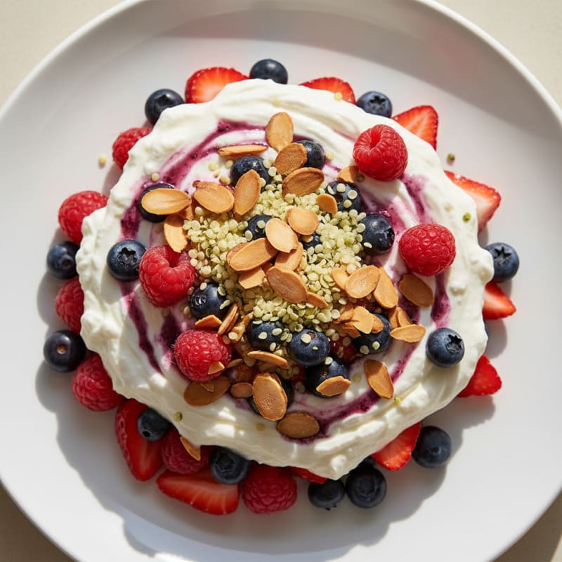 Greek Yogurt Protein Parfait with Mixed Berries