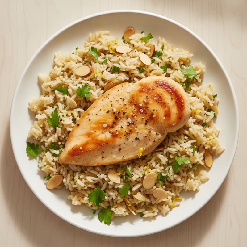 Lemon Herb Rice Pilaf with Toasted Almonds