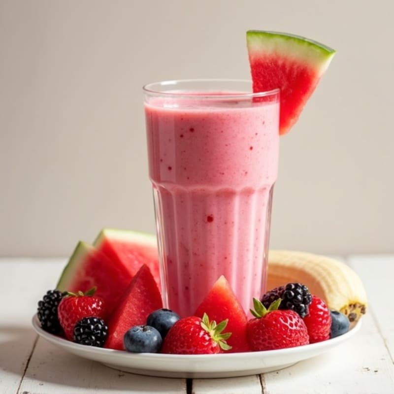 Fresh Watermelon Berry Protein Smoothie
