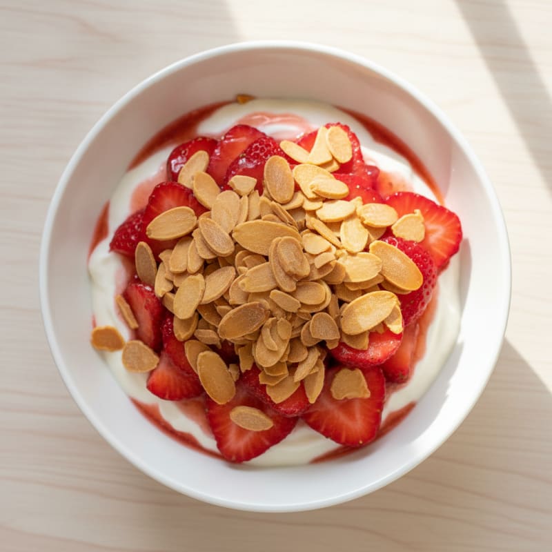 Fruit Yogurt Parfait with Protein Almond Crunch