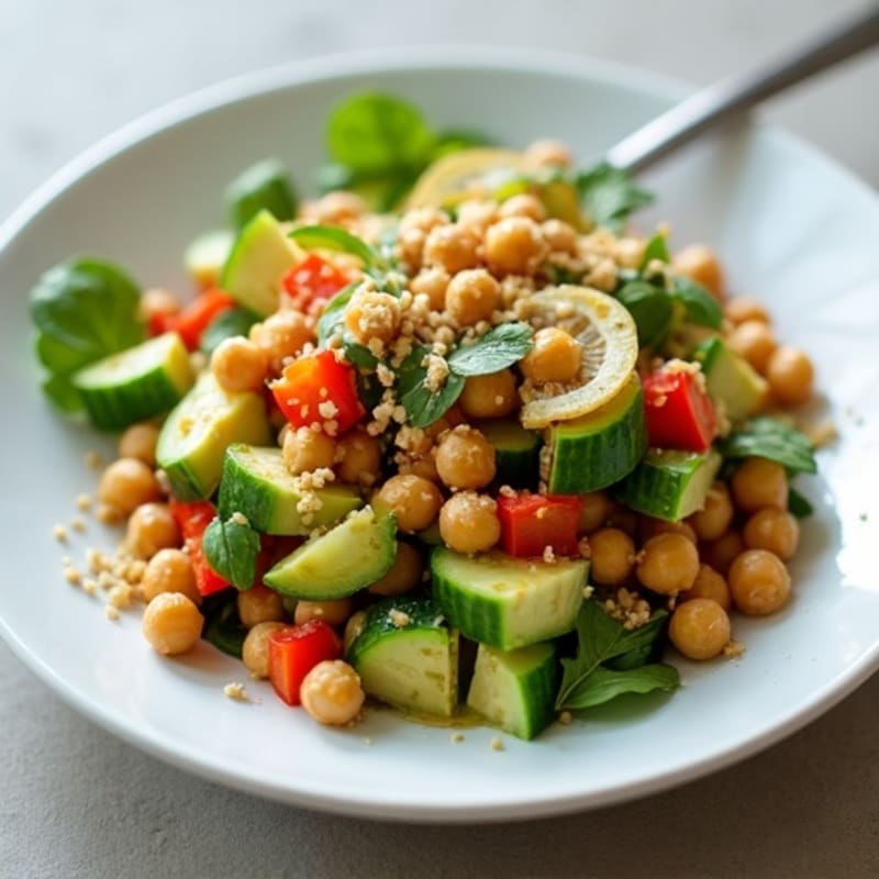 Crunchy Chickpea Salad with Lemon-Tahini Dressing