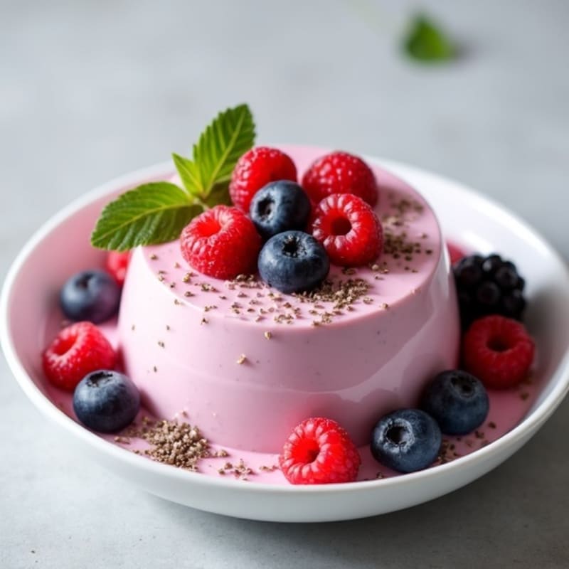 Greek Yogurt Protein Mousse with Mixed Berries
