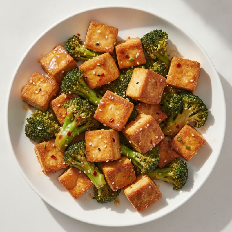 Sesame-Ginger Tofu Broccoli Stir-Fry