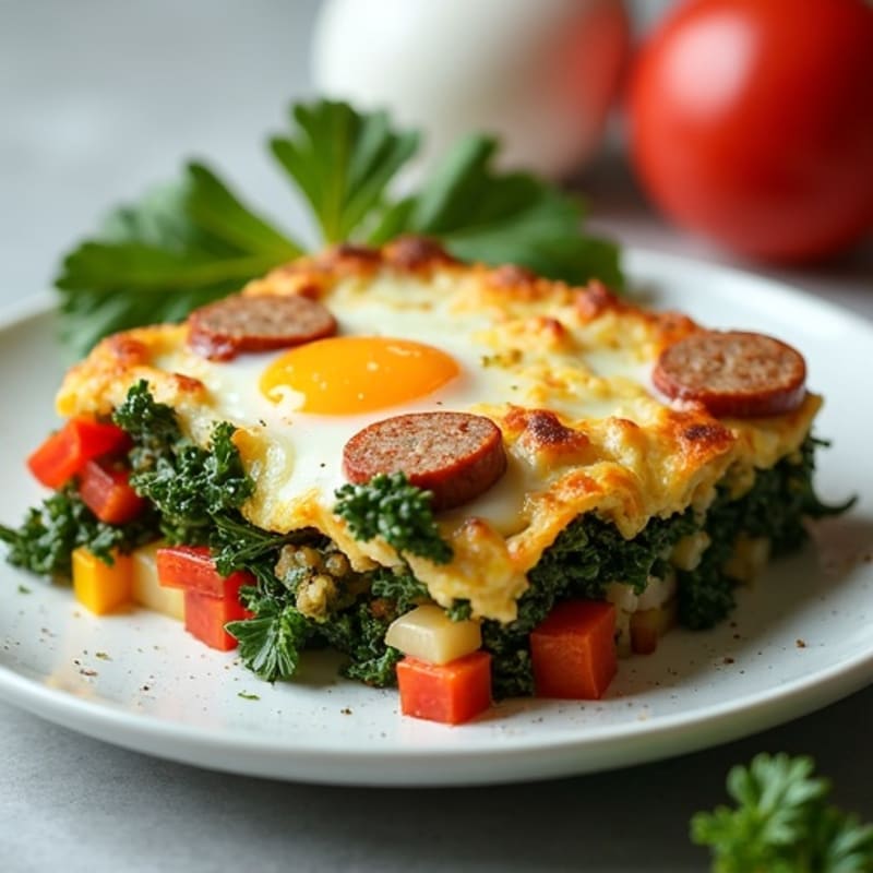 Savory Italian Sausage and Kale Breakfast Casserole