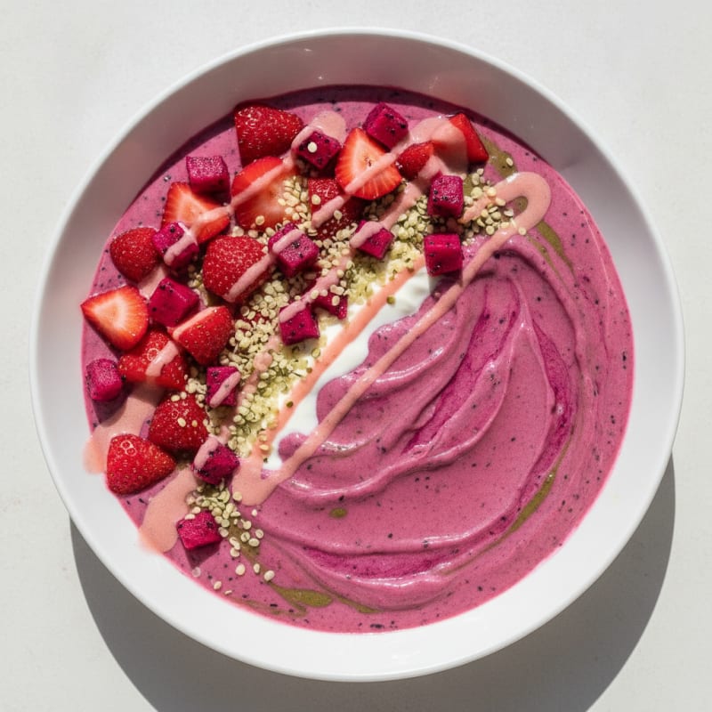 Strawberry Dragonfruit Refresher Smoothie Bowl