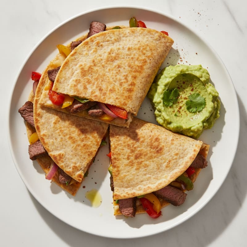 Carne Asada Quesadillas with Guacamole