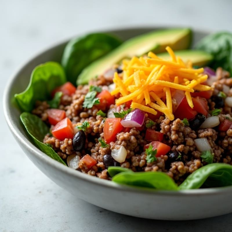 Lean Ground Beef Taco Bowls with Fresh Pico de Gallo
