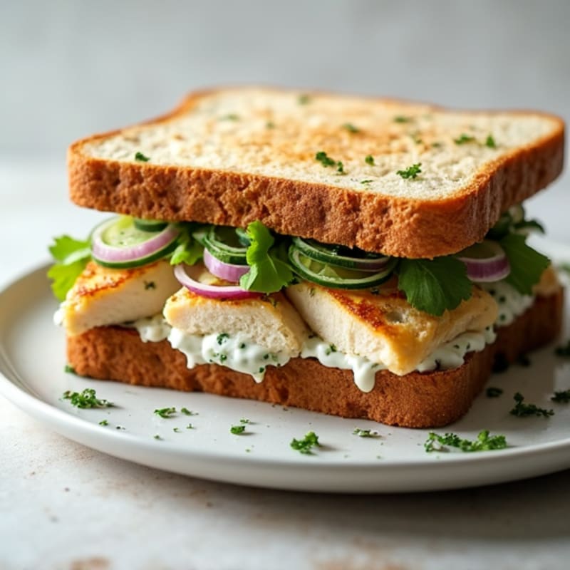 Herb-Roasted Chicken and Greek Yogurt Salad Sandwich