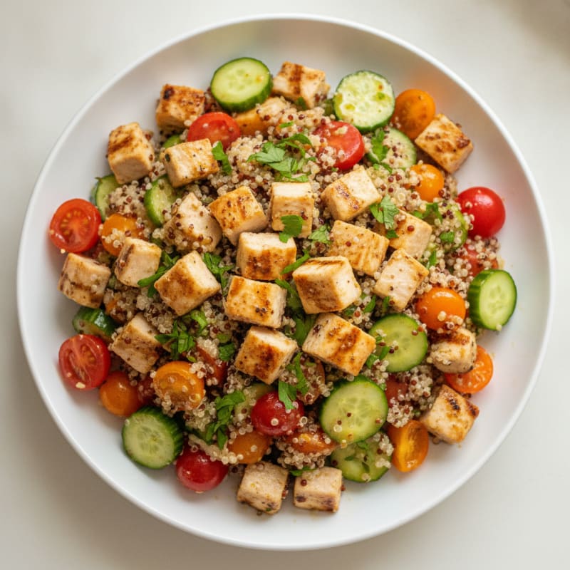 Grilled Chicken and Quinoa Salad with Lemon Vinaigrette