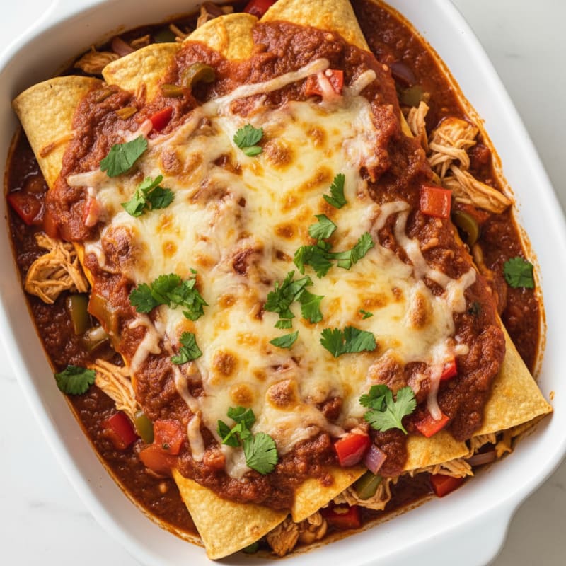 Chicken Enchiladas with Red Chili Sauce
