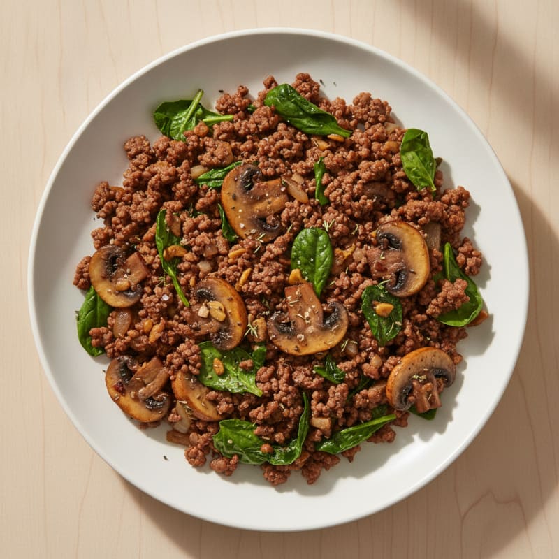 Savory Ground Beef and Mushroom Skillet