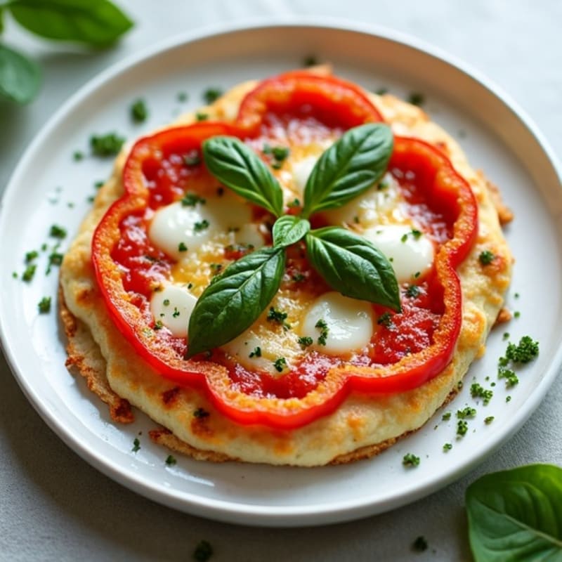 Crispy High-Protein Cottage Cheese Pizza with Fresh Herbs and Vegetables