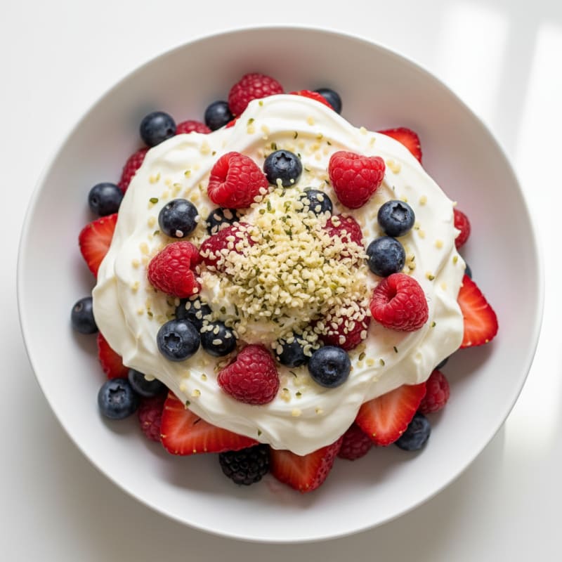 Greek Yogurt Protein Parfait with Mixed Berries