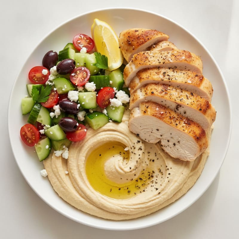 Herb-Roasted Chicken Hummus Platter