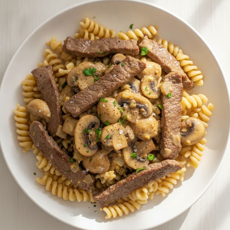 Beef Stroganoff with Creamy Mushroom Sauce