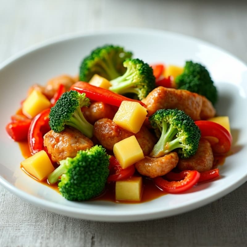 Tender Sweet and Sour Chicken Stir-Fry with Crunchy Broccoli