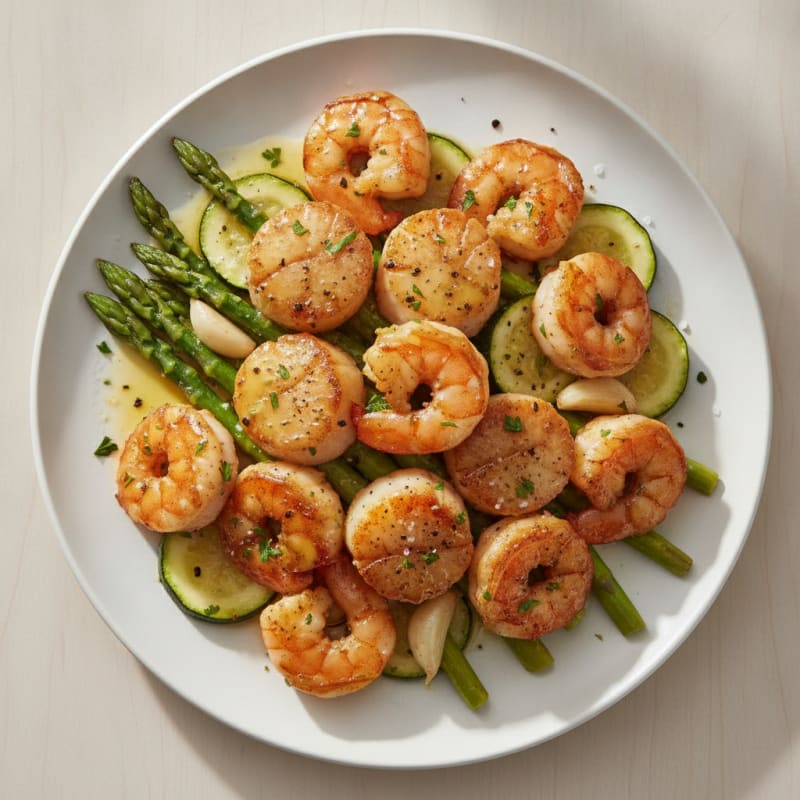 Pan-Seared Shrimp and Scallops with Lemon-Herb Sauce